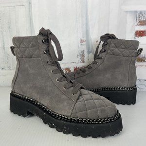✨VINCE CAMUTO Merindil Leather Lug Sole Combat Boots NWOB